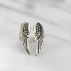 Silver Angel Wing Ring