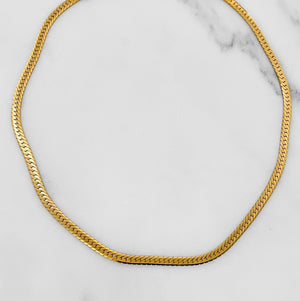 Thin Gold Herringbone Choker