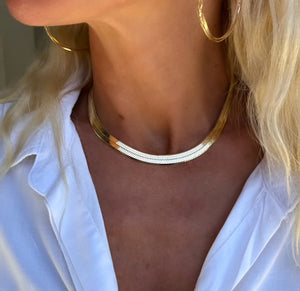 Chunky Gold Herringbone Choker