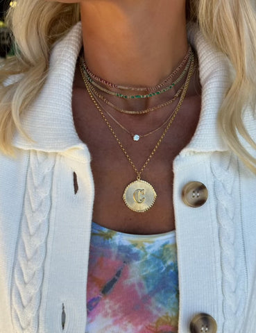 Round Initial Necklace