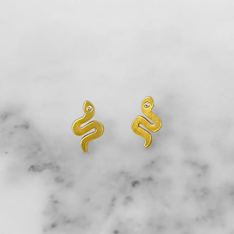 Matte Gold Snake Studs